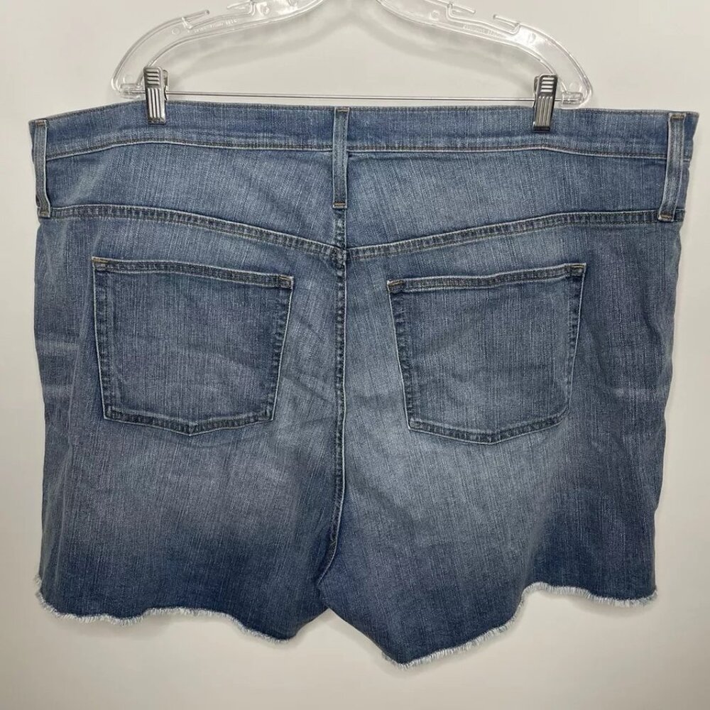 J Crew Button Fly Denim Shorts Plus Size 3X Blue Medium Wash High Rise Cutoffs - Picture 3 of 6